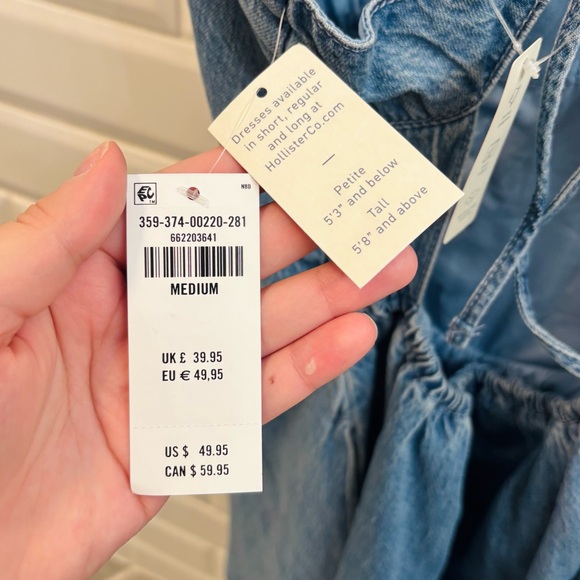 NWT Hollister Women's Strappy Open Back Denim Mini Dress - Picture 6 of 7